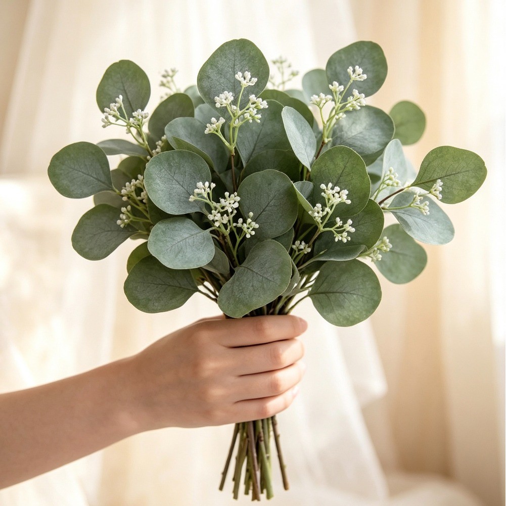 Florist Supply Bulk - Branches d'eucalyptus artificielles, tiges et feuilles
